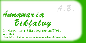 annamaria bikfalvy business card